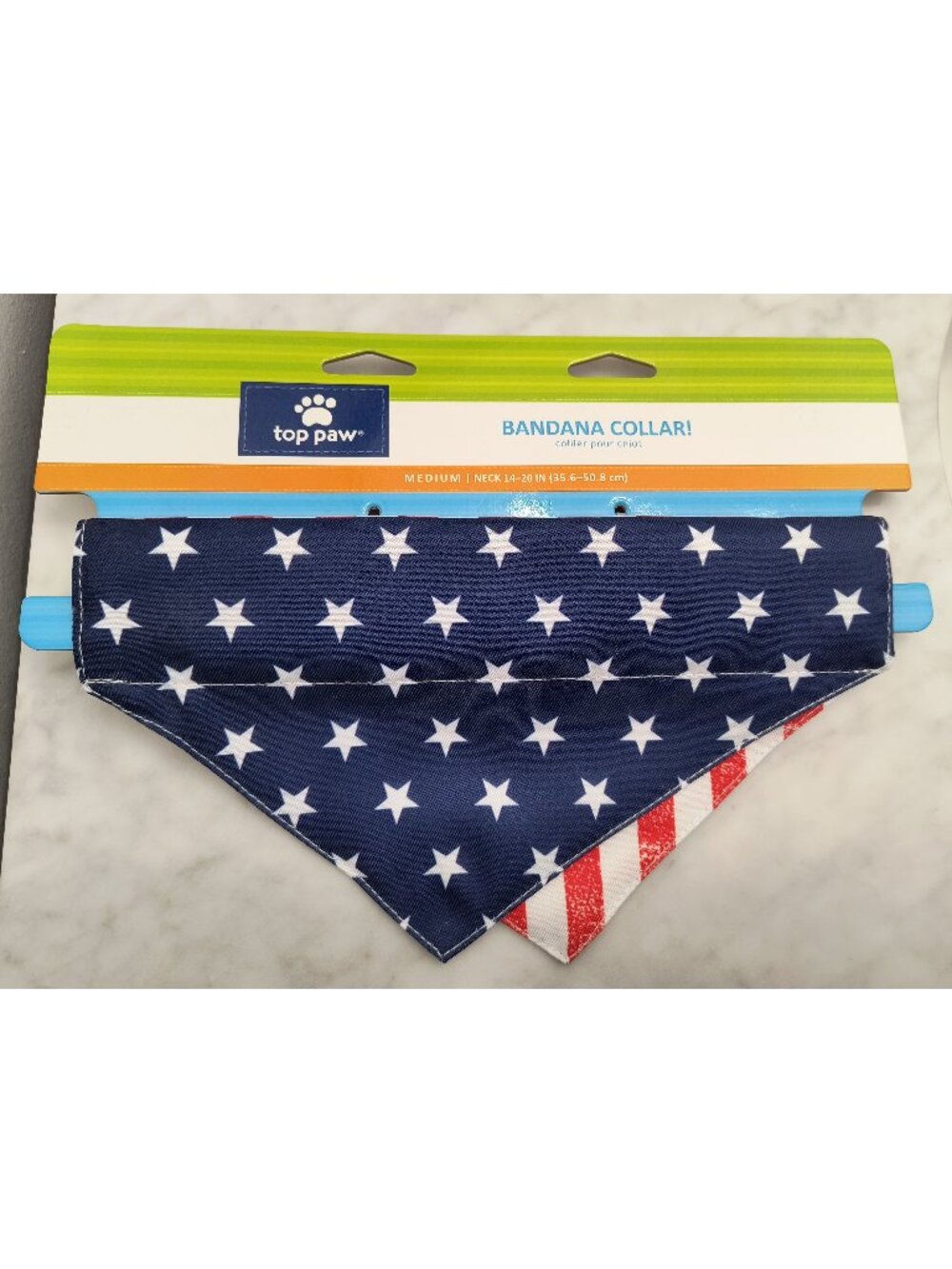 NEW Top Paw Dog/Cat Patriotic Flag Bandana Collar - Size Medium (14-20 in)